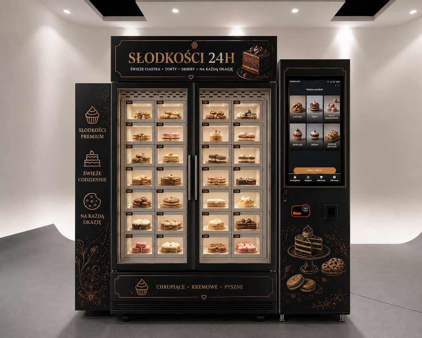 Automat do sprzedaży ciast, tortów i deserów